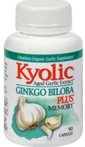 WAKUNAGA/KYOLIC: Kyolic Ginkgo Biloba Plus With Aged Garlic Extract & S.G.E. 90 caps