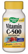 NATURE'S WAY: Vitamin C 500 with Rose Hips 100 CAPSULE