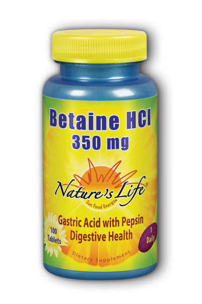 Natures Life: Betaine HCL, 350 mg 100ct