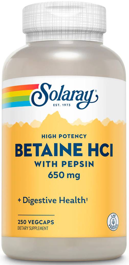 Solaray: High Potency HCl with Pepsin 250ct - 650mg