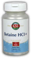 Betaine HCl 100ct from Kal