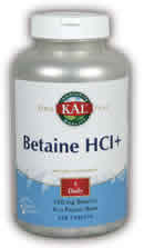 Betaine HCl 250ct from Kal
