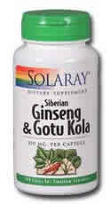 Ginseng and Gotu Kola 100ct 350mg from Solaray