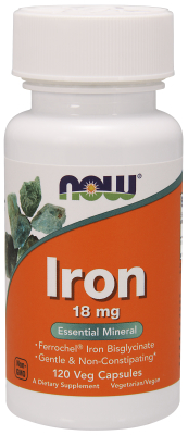 NOW: Iron Bisglycinate 18mg 120 Vcaps