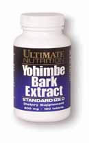 Yohimbe Bark Extract 800mg 100ct 800mg from Ultimate Nutrition