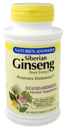 Siberian Eleuthero Standardized 60 vegicaps from NATURE'S ANSWER