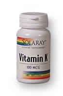 Vitamin K 100ct 100mcg from Solaray
