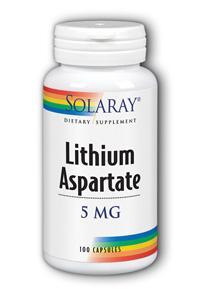 Lithium Aspartate 100ct 5mg from Solaray
