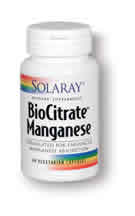 BioCitrate Manganese 60ct 50mg from Solaray