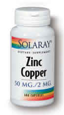 Zinc Copper 100 ct from Solaray