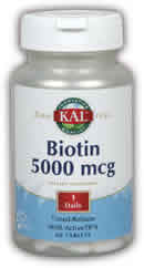 Biotin 5000mcg Timed Release 60ct from Kal