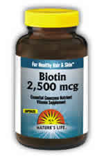Biotin 2,500 mcg 100ct from Natures Life