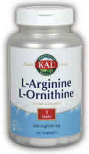 L-Arginine & L-Ornithine 60ct 1000mg from Kal