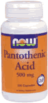 PANTOTHENIC ACID 500mg  100 CAPS 1 from NOW