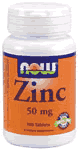 ZINC GLUCONATE 50mg  100 TABS 1 from NOW