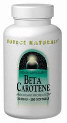Beta Carotene 25,000 IU softgels 100 SG from SOURCE NATURALS