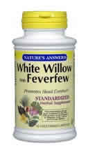 White Willow w/Feverfew Standardized 60 vegicaps from NATURE'S ANSWER