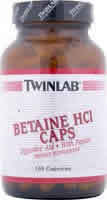 Betaine HCL w/Pepsin 10/2 grains 100 caps from TWINLAB