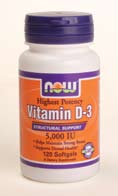 Vitamin D-3 5000 IU 120 Gels from NOW