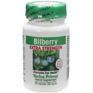Bilberry Extra Strength 50 caps from YERBA PRIMA