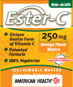 Ester-C 250mg Chewable Wafers Vegetarian 125 wafers from AMERICAN HEALTH