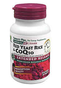 Red Yeast Rice 600 mg/CoQ10 100 mg Extended Release 30 Tablets from Natures Plus