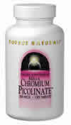 Mega Chromium Picolinate  300 mcg 120 tabs from SOURCE NATURALS