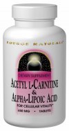 Acetyl L-Carnitine and Alpha-Lipoic Acid tabs 240 tabs from SOURCE NATURALS